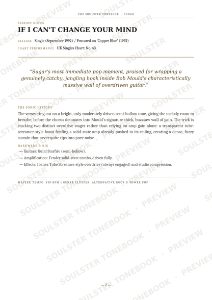 A single printed page showing the front cover of a music book or album titled 'IF I CAN'T CHANGE YOUR MIND' by Robert Plant, with a quote and track listing text. The page is mostly white with black text and repeated diagonal 'SOULSTORE PREVIEW' watermarks across it.