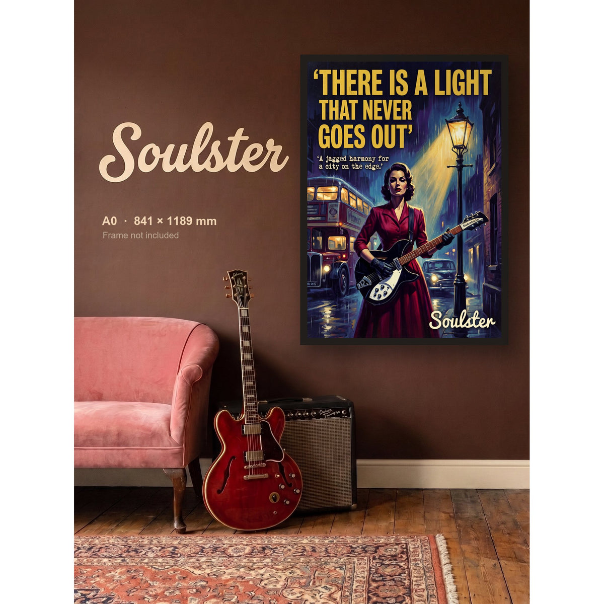 There Is A Light That Never Goes Out - 1950s Print shown framed on a wall in A0 size. Frame not included.