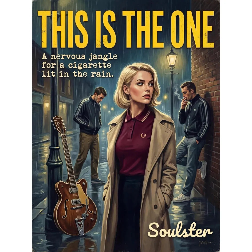 Soulster retro pulp thriller book cover style art print illustration inspired by The Stone Roses - This Is The One.