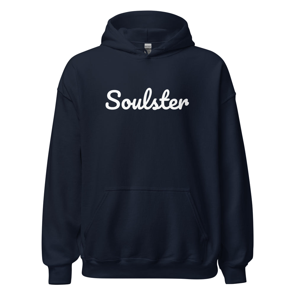 Official Soulster premium hoodie featuring vintage alternative music brand graphic styling.