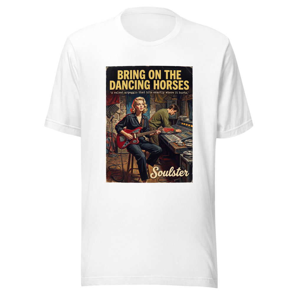 Soulster premium studio edition graphic t-shirt inspired by the timeless music legacy of Bring On The Dancing Horses.