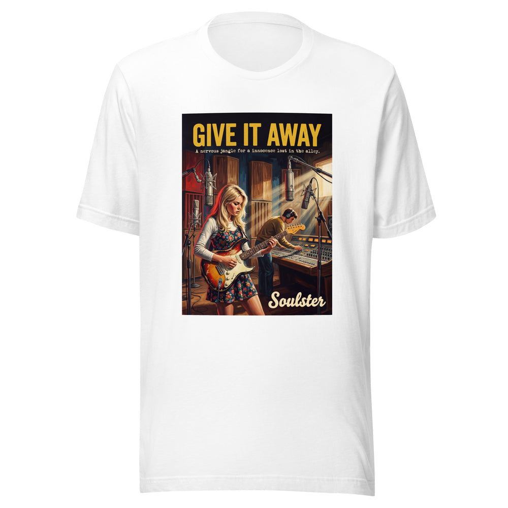 Soulster premium studio edition graphic t-shirt inspired by the timeless music legacy of Give It Away.