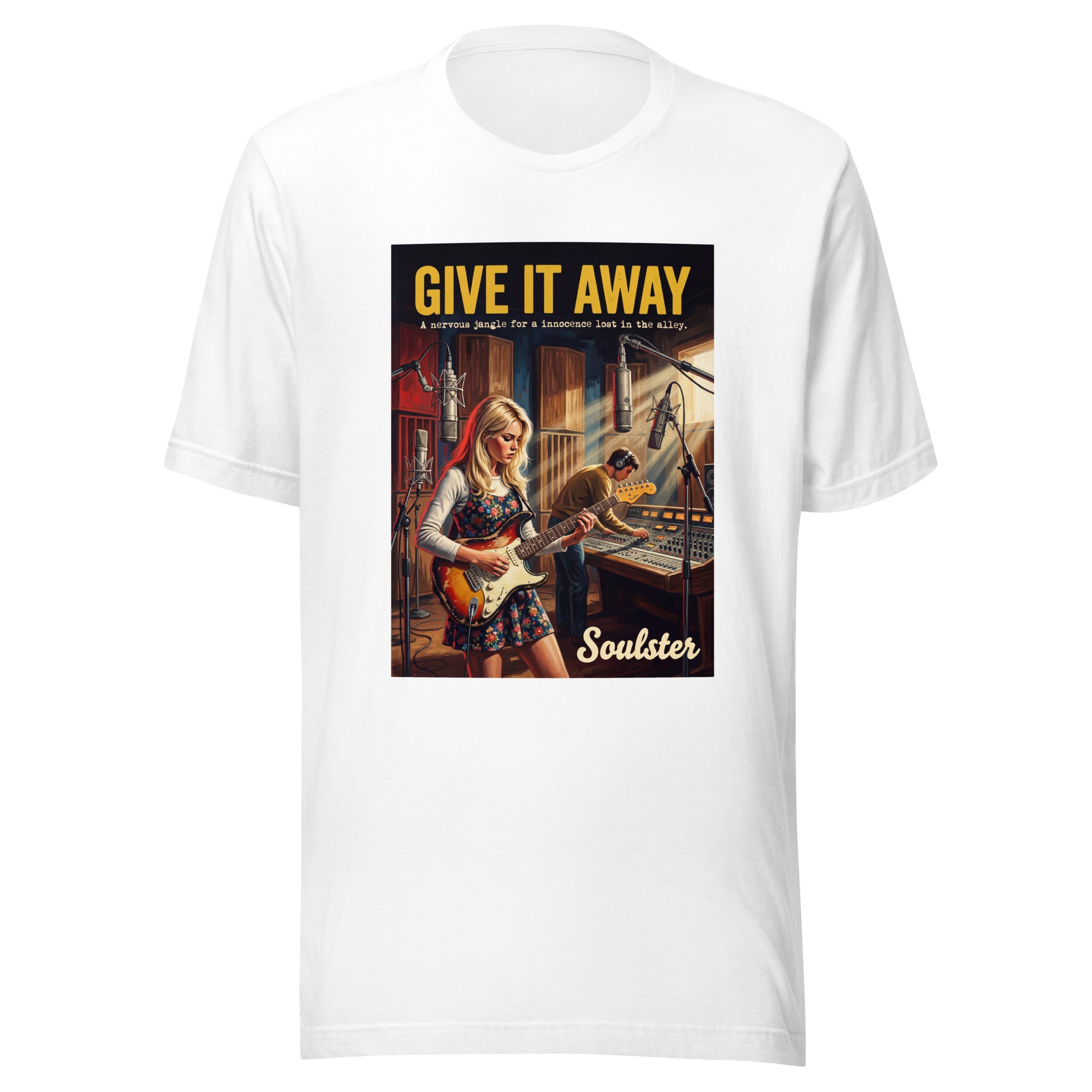 Soulster premium studio edition graphic t-shirt inspired by the timeless music legacy of Give It Away.