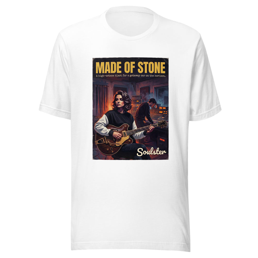 Soulster premium studio edition graphic t-shirt inspired by the timeless music legacy of Made Of Stone.