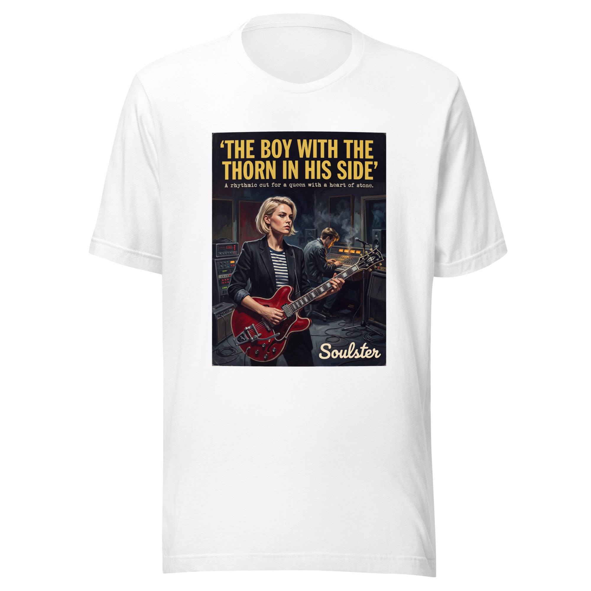 Soulster premium studio edition graphic t-shirt inspired by the timeless music legacy of The Boy With A Thorn In His Side.