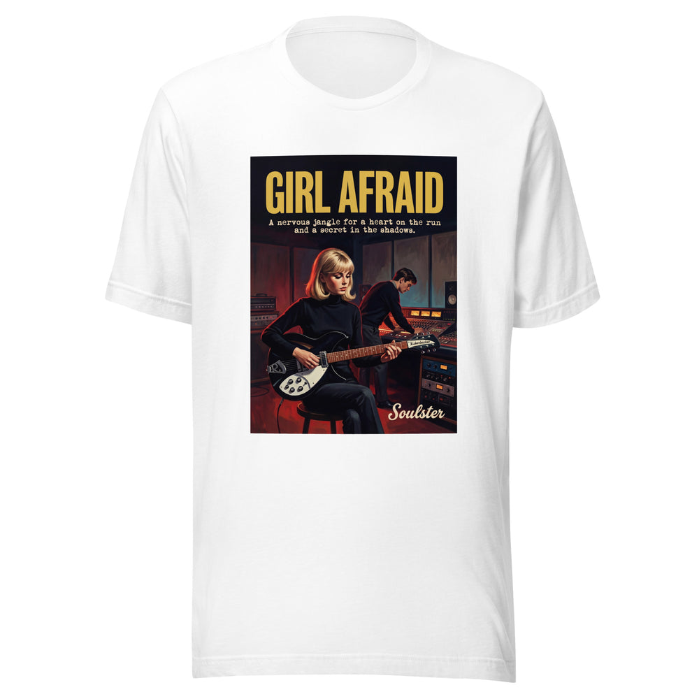 Soulster premium studio edition graphic t-shirt inspired by the timeless music legacy of Girl Afraid.