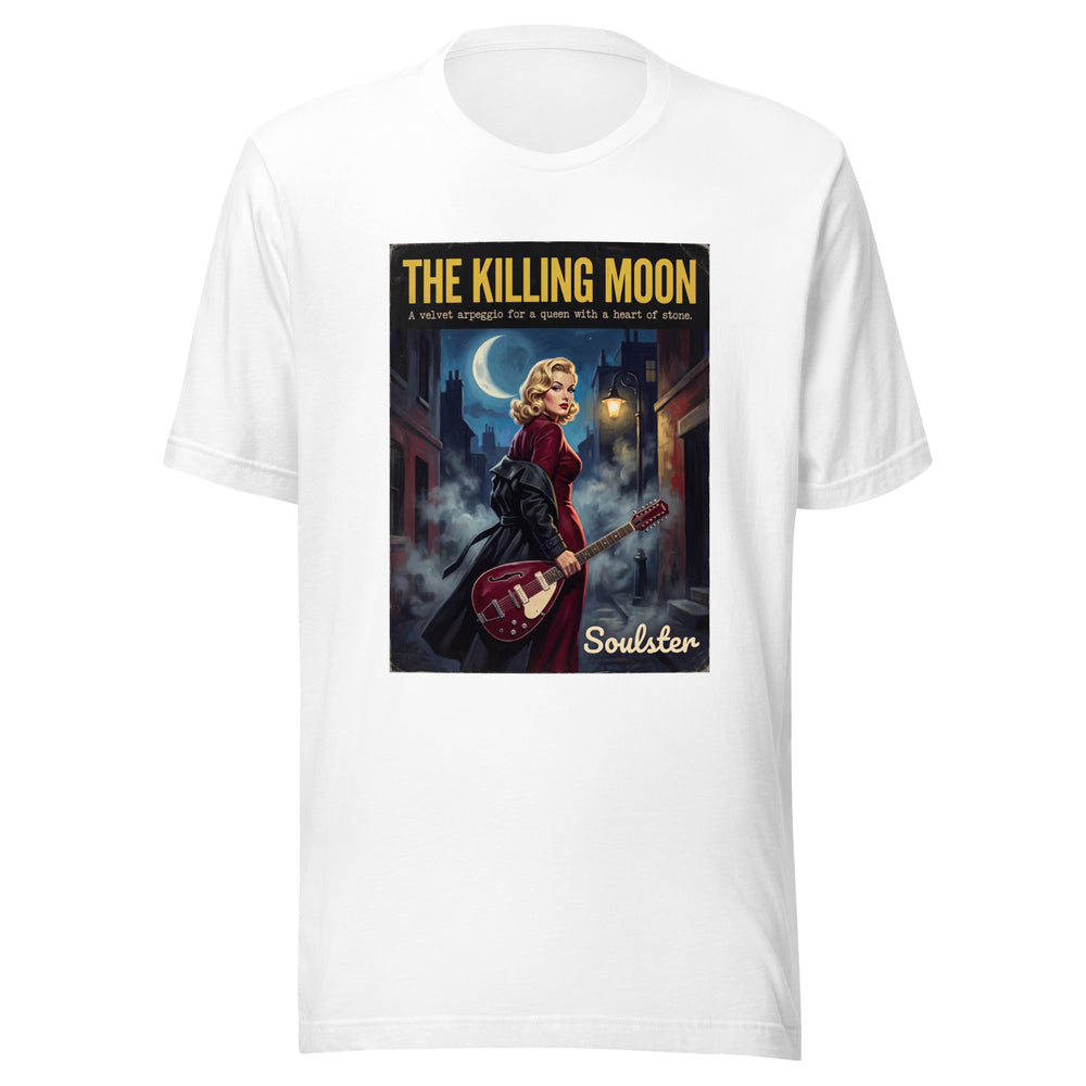 Soulster premium studio edition graphic t-shirt inspired by the timeless music legacy of The Killing Moon T-Shirt - Film Noir Edition.