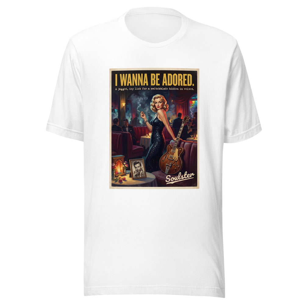 Soulster premium studio edition graphic t-shirt inspired by the timeless music legacy of I Wanna Be Adored T-Shirt - Film Noir Edition.