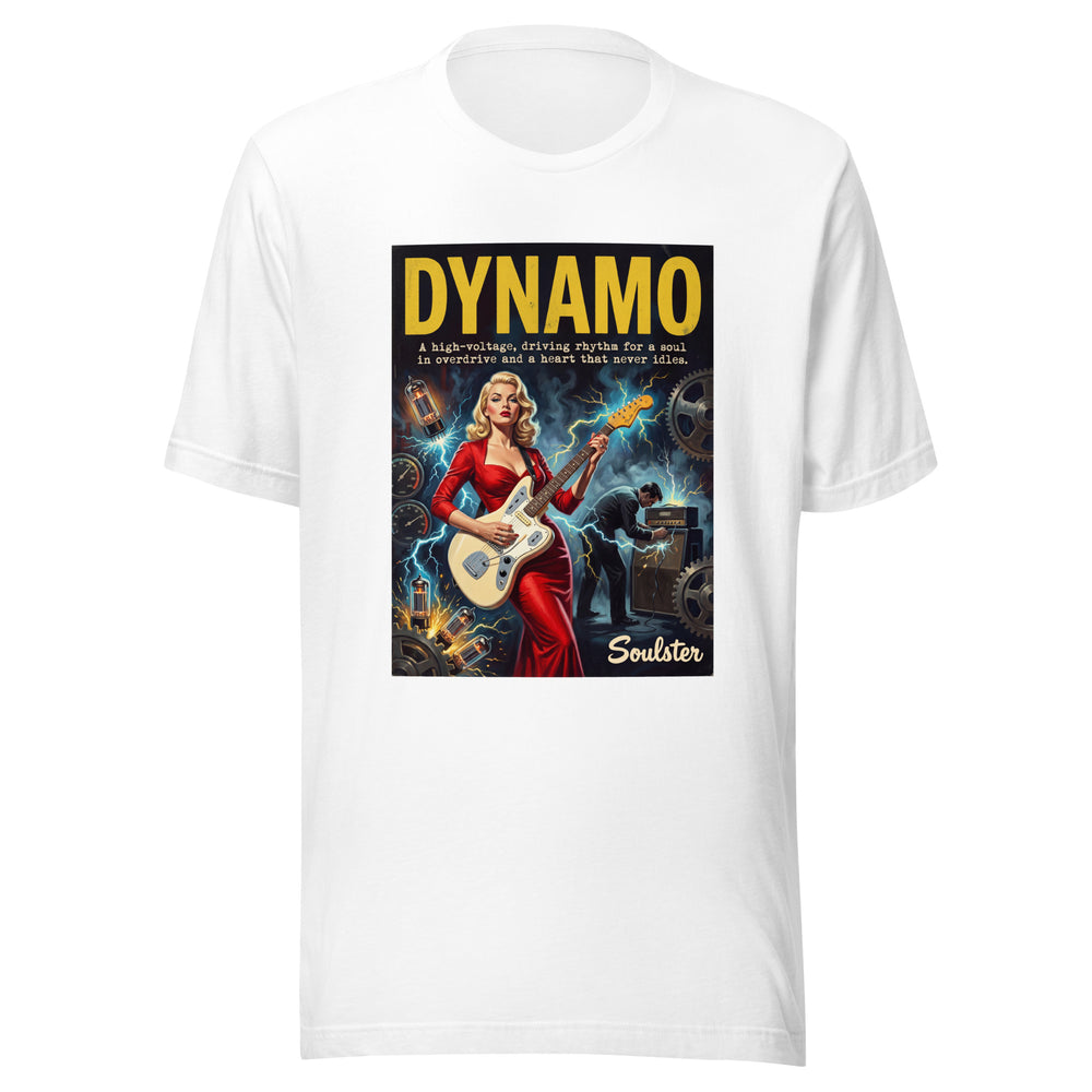 Soulster premium studio edition graphic t-shirt inspired by the timeless music legacy of Dynamo T-Shirt - Film Noir Edition.
