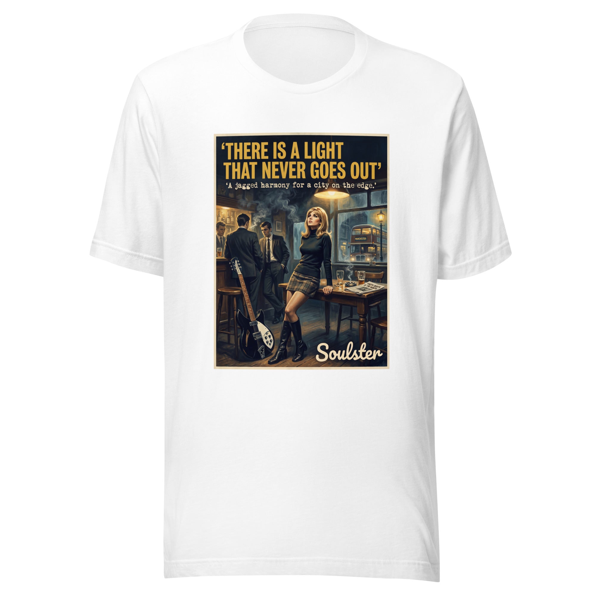 Soulster premium studio edition graphic t-shirt inspired by the timeless music legacy of There Is A Light That Never Goes Out T-Shirt - Paperback Edition.