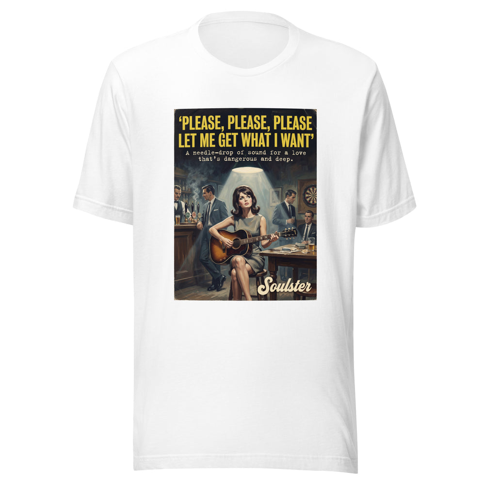 Soulster premium studio edition graphic t-shirt inspired by the timeless music legacy of Please, Please, Please, Let Me Get What I Want T-Shirt - Paperback Edition.
