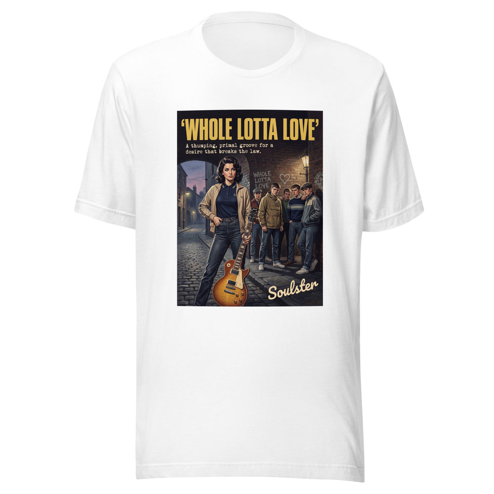 Soulster premium studio edition graphic t-shirt inspired by the timeless music legacy of Whole Lotta Love T-Shirt - Kitchen Sink Edition.