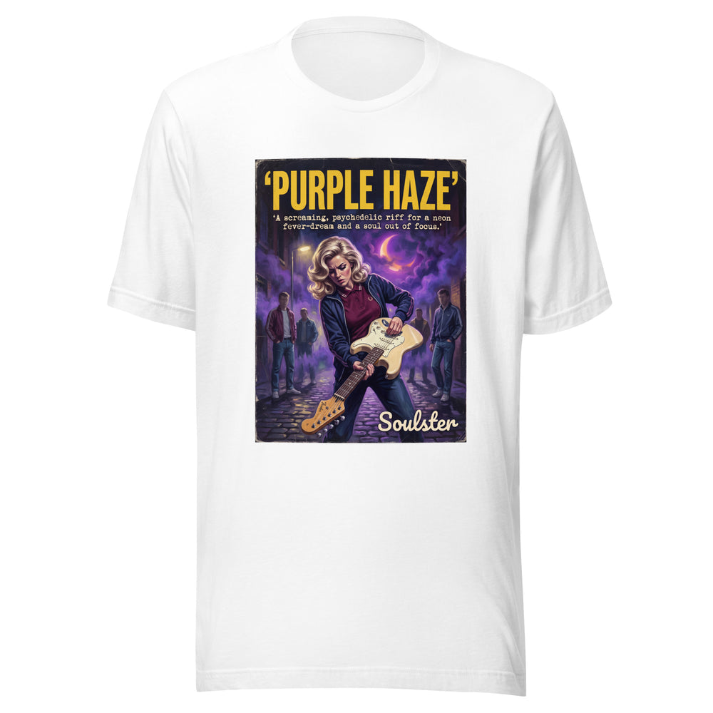 Soulster premium studio edition graphic t-shirt inspired by the timeless music legacy of Purple Haze T-Shirt - Kitchen Sink Edition.