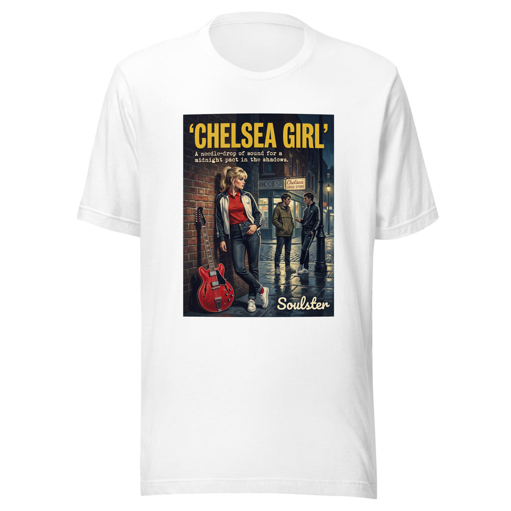 Soulster premium studio edition graphic t-shirt inspired by the timeless music legacy of Chelsea Girl T-Shirt - Kitchen Sink Edition.