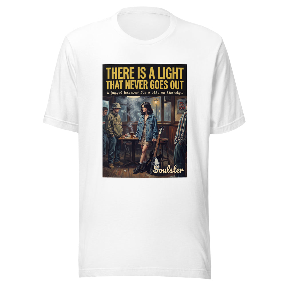 Soulster premium studio edition graphic t-shirt inspired by the timeless music legacy of There Is A Light That Will Never Go Out T-Shirt - Northern Life Edition.
