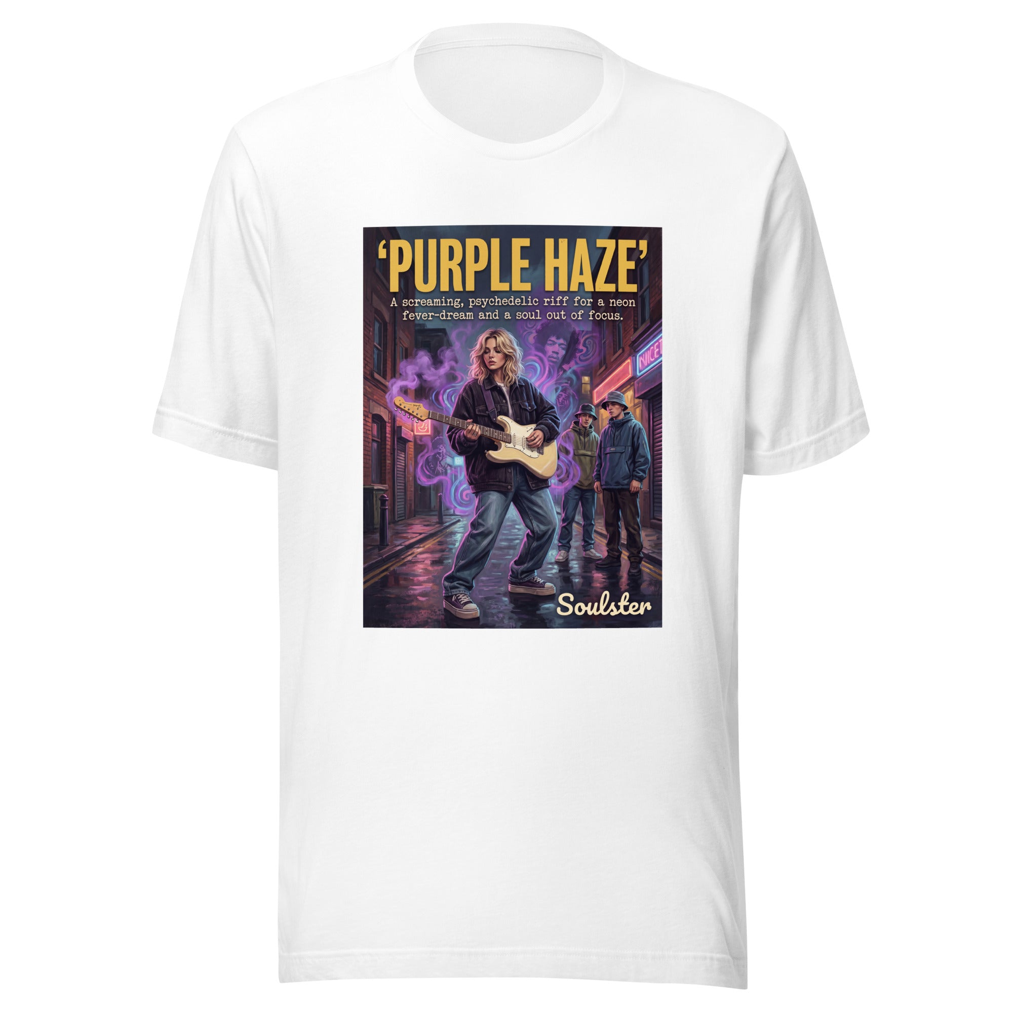 Soulster premium studio edition graphic t-shirt inspired by the timeless music legacy of Purple Haze T-Shirt - Northern Life Edition.