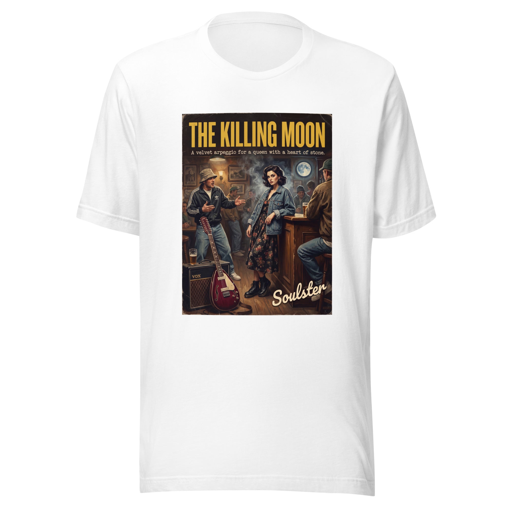 Soulster premium studio edition graphic t-shirt inspired by the timeless music legacy of The Killing Moon T-Shirt - Northern Life Edition.