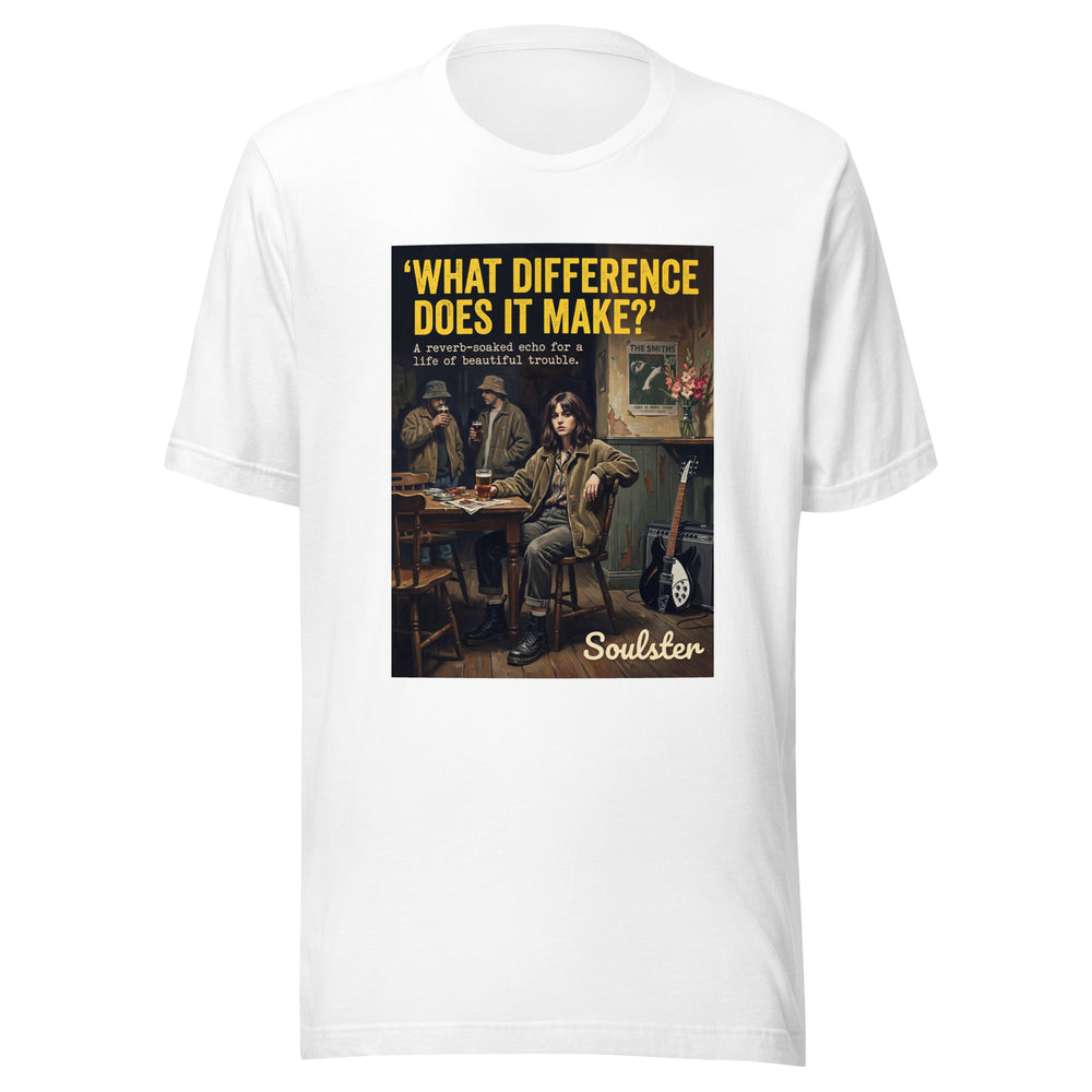 Soulster premium studio edition graphic t-shirt inspired by the timeless music legacy of What Difference Does It Make T-Shirt - Northern Life Edition.
