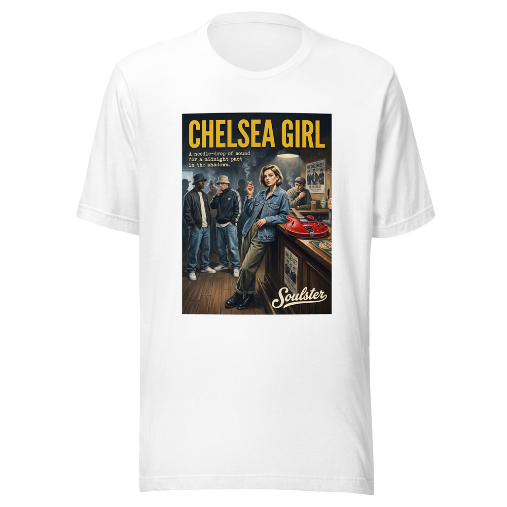 Soulster premium studio edition graphic t-shirt inspired by the timeless music legacy of Chelsea Girl T-Shirt - Northern Life Edition.
