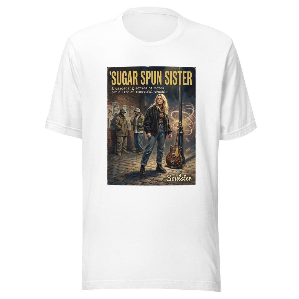 Soulster premium studio edition graphic t-shirt inspired by the timeless music legacy of Sugar Spun Sister T-Shirt - Northern Life Edition.