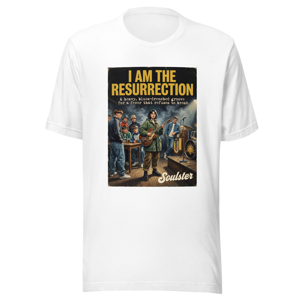Soulster premium studio edition graphic t-shirt inspired by the timeless music legacy of I Am The Resurrection T-Shirt - Northern Life Edition.