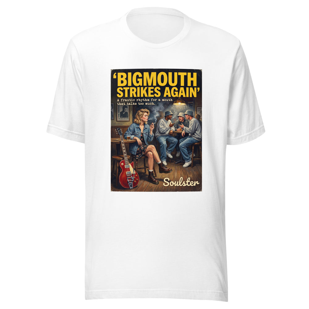 Soulster premium studio edition graphic t-shirt inspired by the timeless music legacy of Bigmouth Strikes Again T-Shirt - Northern Life Edition.
