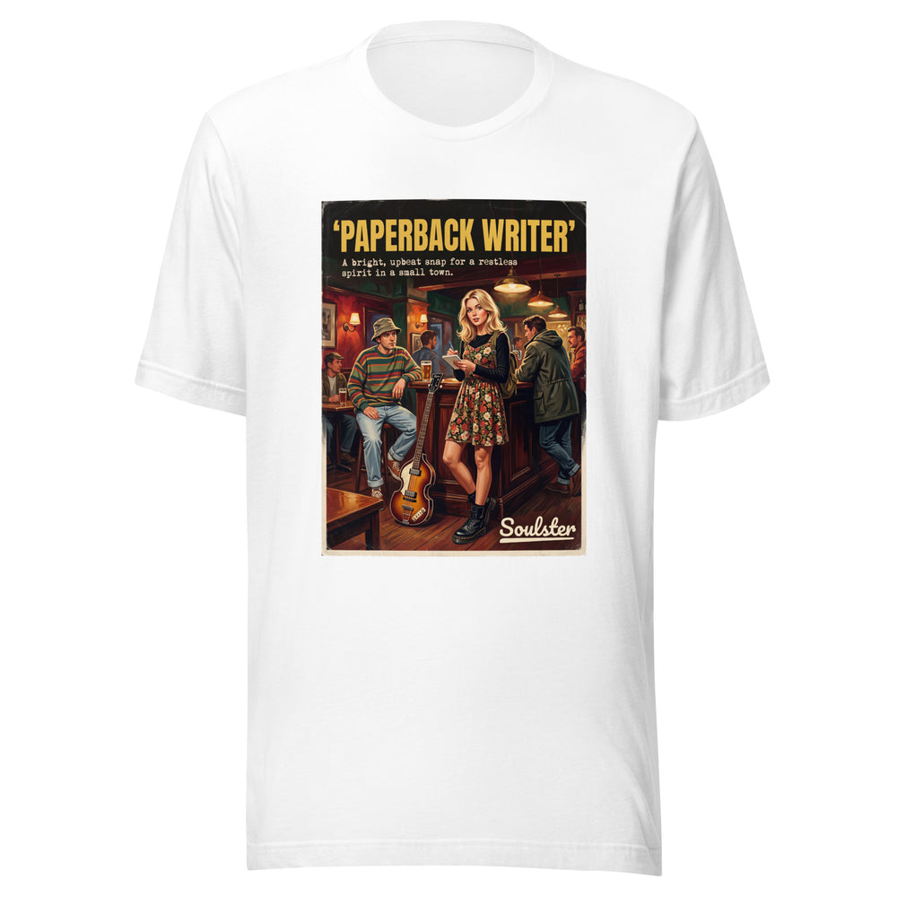 Soulster premium studio edition graphic t-shirt inspired by the timeless music legacy of Paperback Writer T-Shirt - Northern Life Edition.